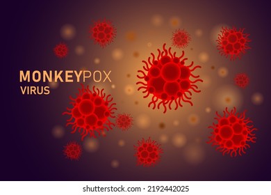 Monkeypox virus infection cells. Medical monkeypox vector background. Design for microbiology banner, web, landing page
