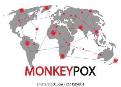 Monkeypox virus. Monkeypox infection pandemic.Vector background.