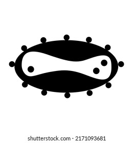 Icono lineal del virus de la monopox en fondo blanco. símbolo epidémico. Aislado