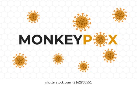 Pancarta médica del virus de la viruela del mono. La viruela es microbiológica. Infecciones enfermas. Fondo del vector