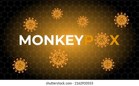Monkeypox virus medical banner. Monkey pox microbiological. Infections diseable. Vector background