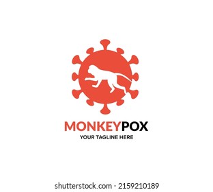 Monkeypox Virus, Virus Outbreak Pandemic Logo Design. MPXV Virus, Infectious Disease Diagnosis Medical Concept  Vector Design And Illustration.
