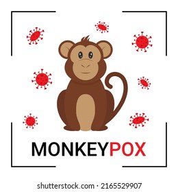 Monkeypox virus in a pandemic. Vector illustration.