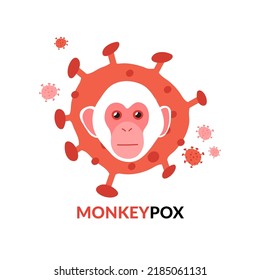 Monkeypox-Virus-Zeichen für eine Warnung vor Krankheitsausbreitung. Für Banner, Webbanner, Vorschauen für medizinische Nachrichten.