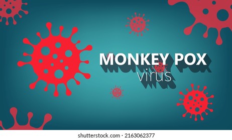 Monkeypox virus spreading around the world in red color,  Monkeypox virus poster design vector illustration