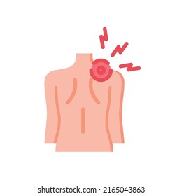 Monkeypox virus symptoms icon. Backache. Simple flat style symbol. Vector illustration isolated on white background. EPS 10.