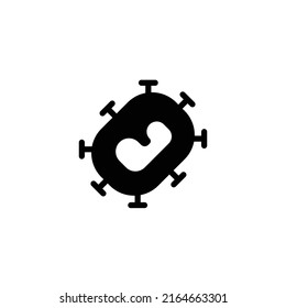 Monkeypox virus symptoms icon. Pox virus. Simple solid style symbol. Glyph vector illustration isolated on white background. EPS 10.