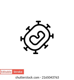 Monkeypox virus symptoms icon. Pox virus. Simple outline style symbol. Thin line vector illustration isolated on white background. Editable stroke EPS 10.