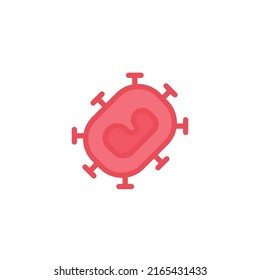 Monkeypox virus symptoms icon. Pox virus. Simple filled outline style symbol. Flat vector illustration isolated on white background. EPS 10.