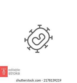 Monkeypox virus symptoms icon. Pox virus. Simple outline style symbol. Thin line vector illustration isolated on white background. Editable stroke EPS 10.
