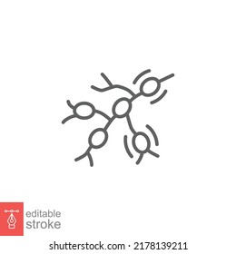 Monkeypox virus symptoms icon. Swollen lymph nodes. Simple outline style symbol. Thin line vector illustration isolated on white background. Editable stroke EPS 10.