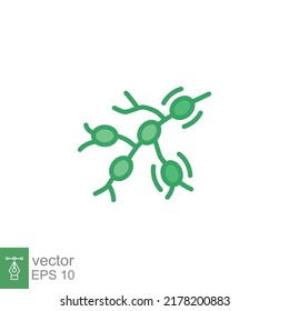 Monkeypox virus symptoms icon. Swollen lymph nodes. Simple filled outline style symbol. Flat vector illustration isolated on white background. EPS 10.