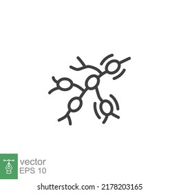 Monkeypox virus symptoms icon. Swollen lymph nodes. Simple outline style symbol. Thin line vector illustration isolated on white background. EPS 10.