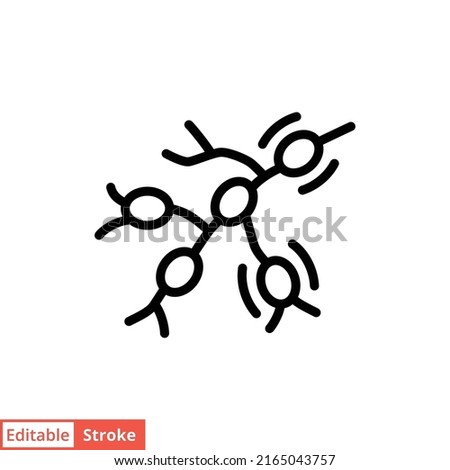 Monkeypox virus symptoms icon. Swollen lymph nodes. Simple outline style symbol. Thin line vector illustration isolated on white background. Editable stroke EPS 10.