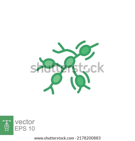 Monkeypox virus symptoms icon. Swollen lymph nodes. Simple filled outline style symbol. Flat vector illustration isolated on white background. EPS 10.
