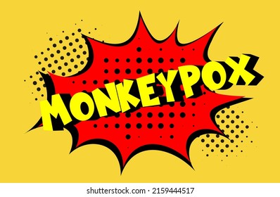 MONKEYPOX VIRUS vector comic halftone style illustration - Monkeypox is a zoonotic viral disease that can infect human, nonhuman primates, rodents, and some other mammals.