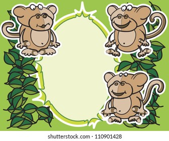 monkeys background, abstract vector art illustration