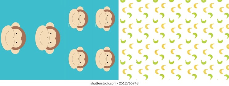 Monkeys and birds seamless pattern