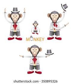 Monkeys characters vector set design