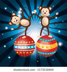 monkeys circus show icons