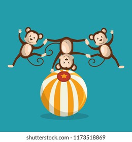 monkeys circus show icons