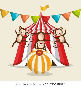 monkeys circus show icons