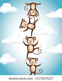 monkeys circus show icons
