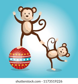 monkeys circus show icons