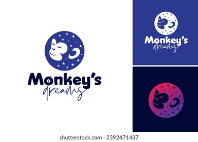 "Monkey's Dreams Logo" is a whimsical and playful logo design suitable for businesses or brands targeting children or those who want to evoke a fun and imaginative vibe.