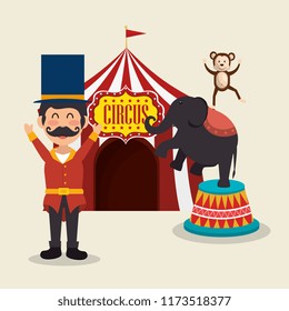 monkeys and elephant circus show