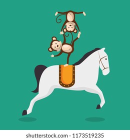 monkeys and horses circus show