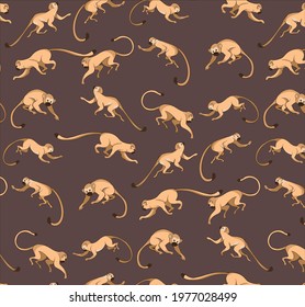 monkeys jumping pattern vector illustration sticker