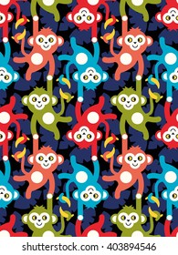 Monkeys seamless pattern.