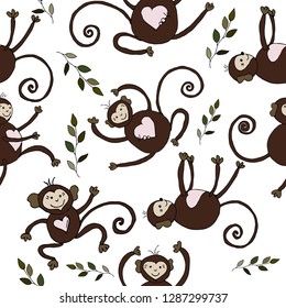 Monkeys. Vector illustration.