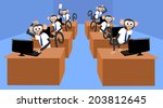 Monkeys working in the office