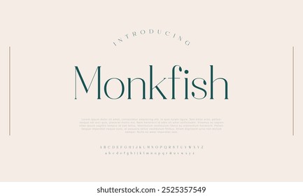 Monkfish Minimal modern alphabet fonts. Typography minimalist urban digital fashion future creative logo font.