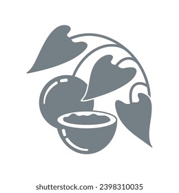 Monkfruit flat icon. Strong sweetener extracted from fruits of luohan guo. Monochrome pictogram svg