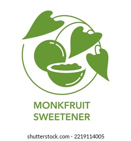 Monkfruit icon. Strong sweetener extracted from fruits of luohan guo. Flat vector pictogram svg