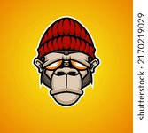 Monky masscot lillustration premium vector