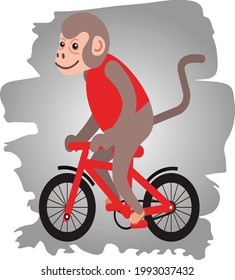 Monky Vector funny animals Cute animals: forest, farm, domestic, polar in cartoon style.