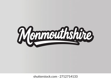 Vector de texto de letras de script de Monmouthshire
