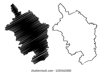 Monmouthshire (United Kingdom, Wales, Cymru, Principal areas of Wales) map vector illustration, scribble sketch County of Monmouthshire map