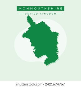 Monmouthshire (United Kingdom, Wales, Cymru, Principal areas of Wales) map vector illustration, scribble sketch County of Monmouthshire map