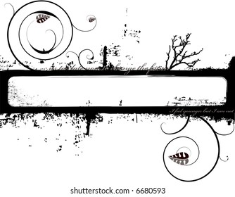 Mono black and white floral design with room to add your own text