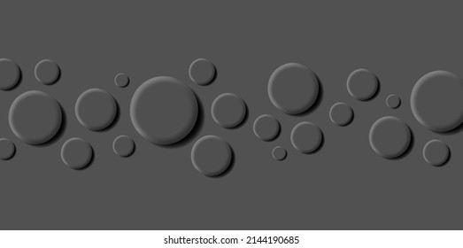 Mono chrome black background with volume convex bubbles