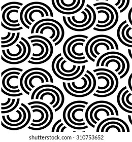
Mono Circles Hand Drawn Seamless Outline Pattern
