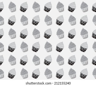 mono color cupcake seamless patterns. Endless texture can be used for wallpaper, pattern fills, web page background,surface textures.