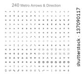 Mono color Metro arrows and direction vector illustration
