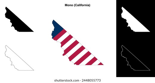 Mono County (California) outline map set