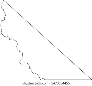 Mono county map in the state of California